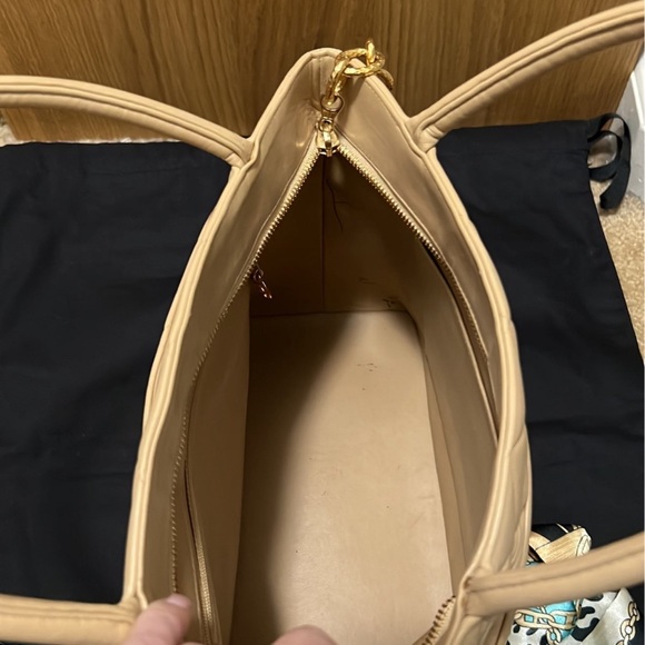 Chanel Lambskin Medallion Beige Tote Gold Hardware with ENTRUPY Good used cond - Picture 4 of 12